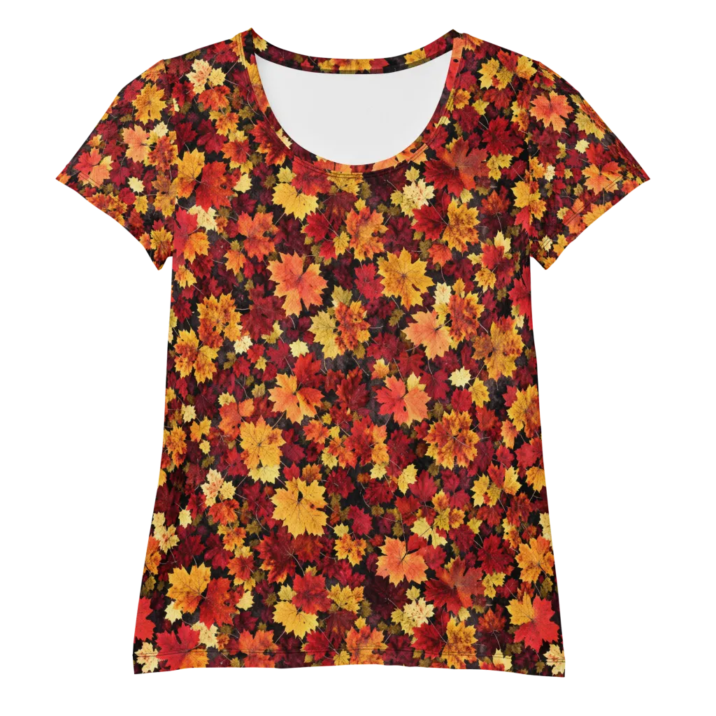 Falling Gold on Women's Athletic T-Shirt — Front