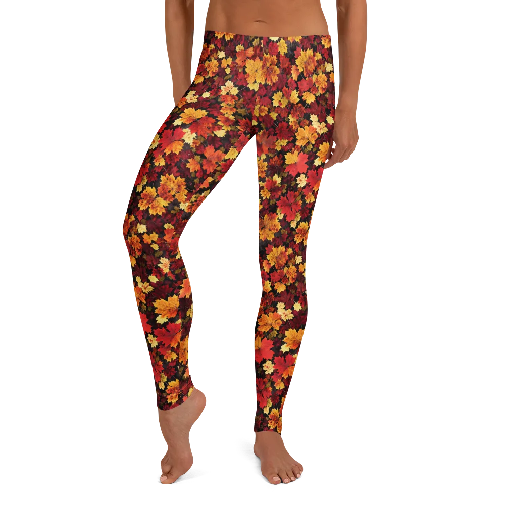 Falling Gold on Leggings — Front