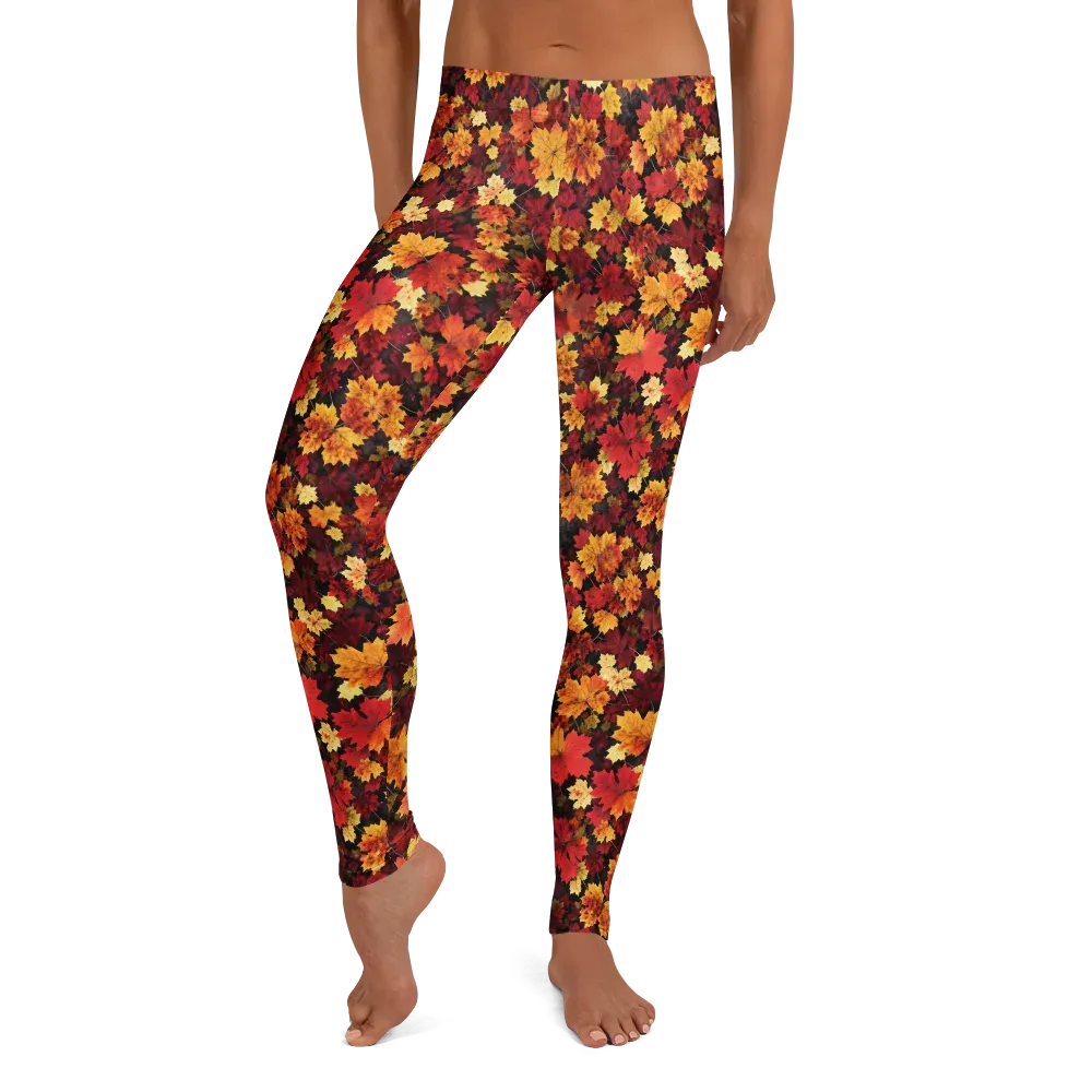 Falling Gold on Leggings — Front