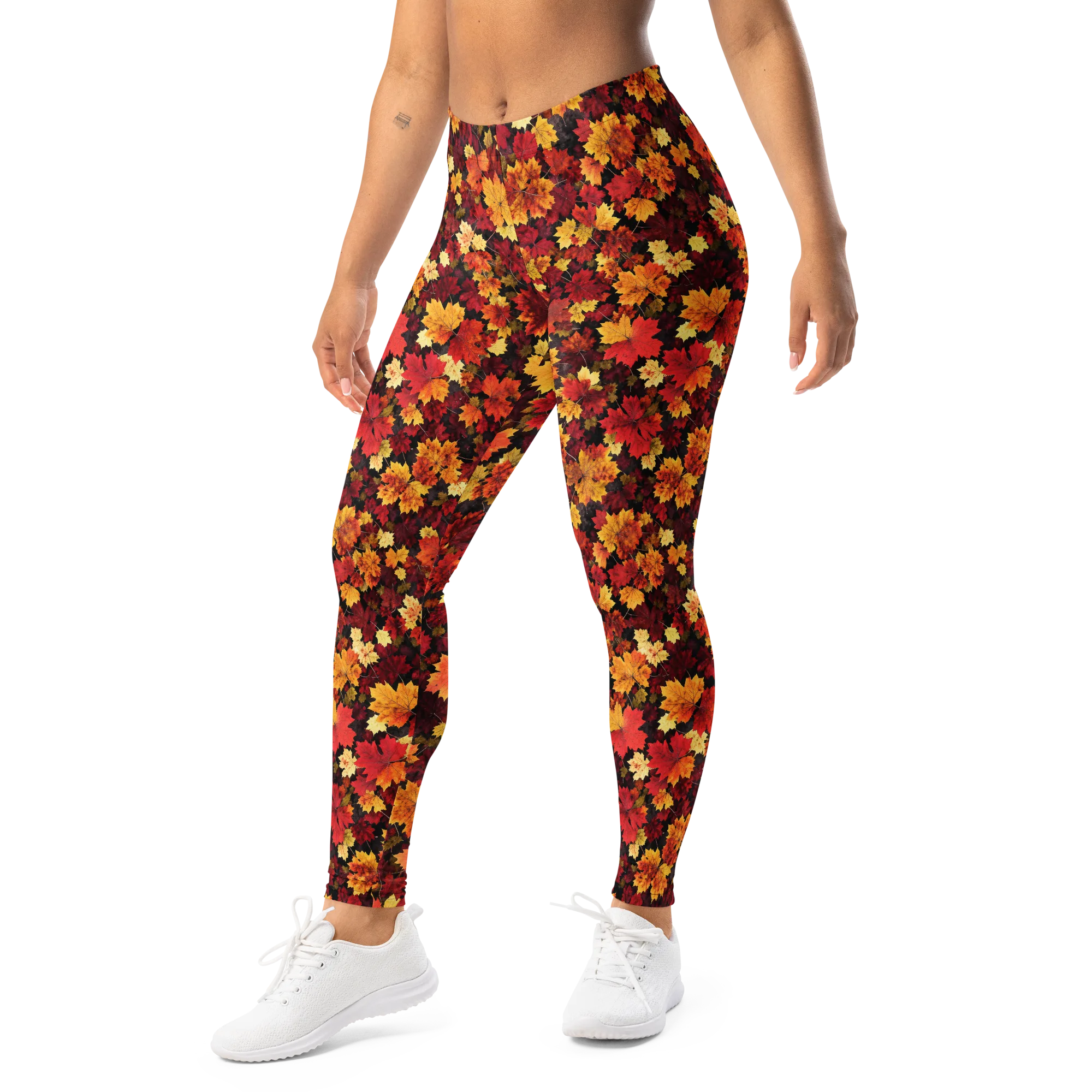 Falling Gold on Leggings — Left Front