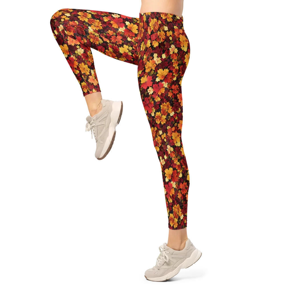 Falling Gold on Leggings — Left
