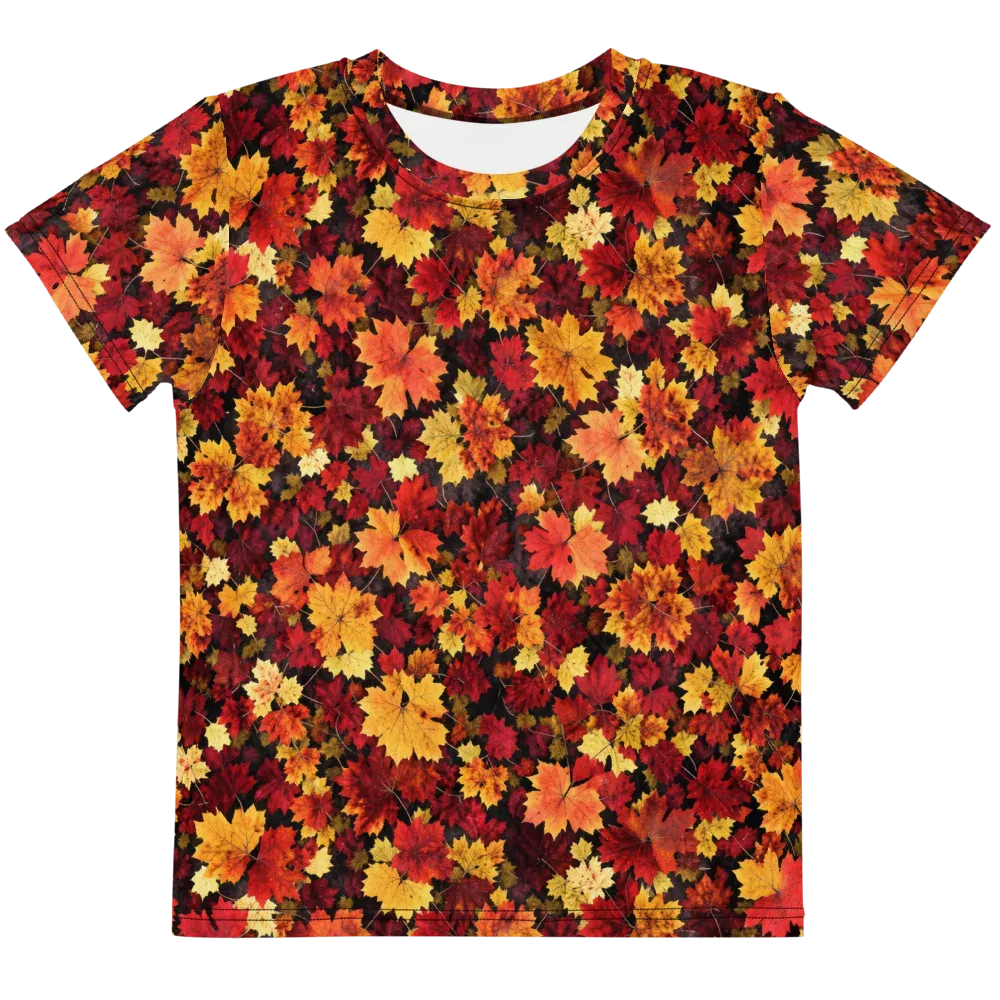 Falling Gold on Kids Crew Neck T-Shirt — Front