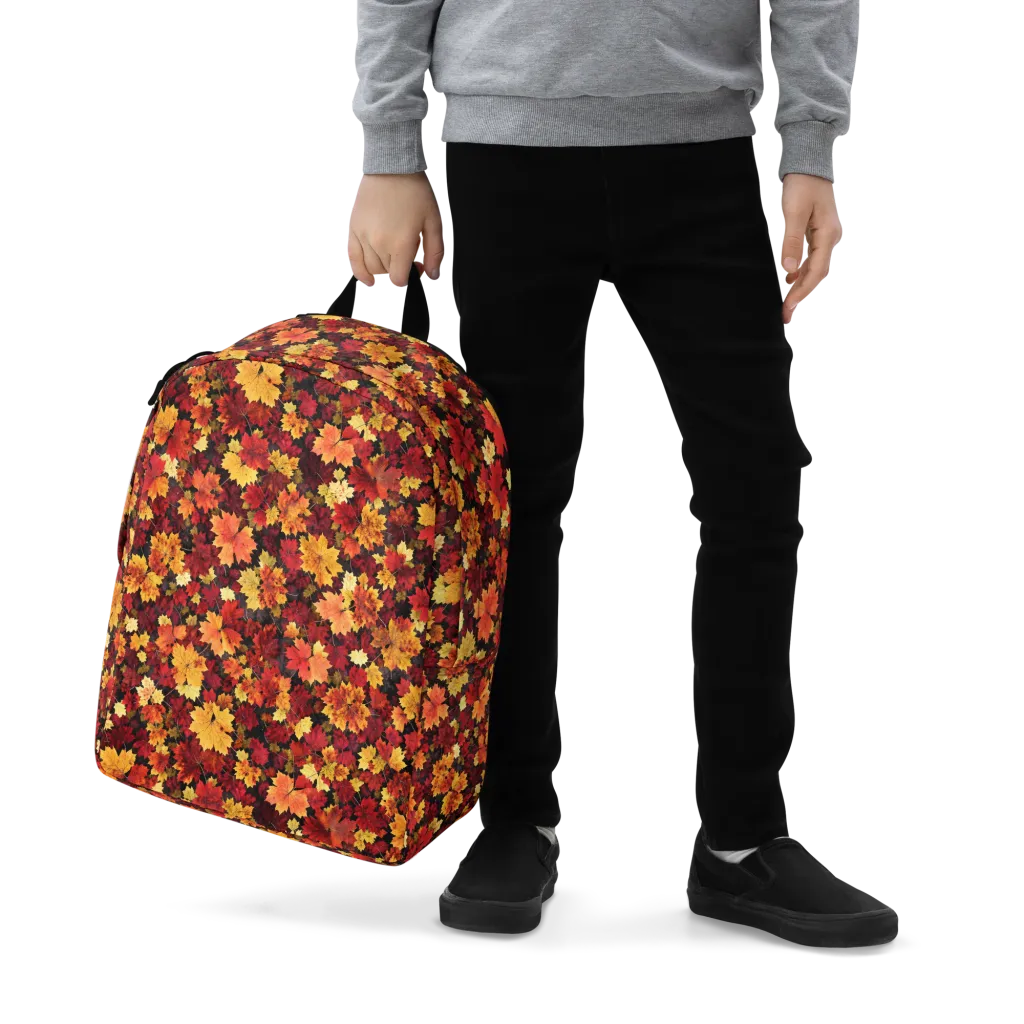 Falling Gold on Minimalist Backpack — Zoomed-in