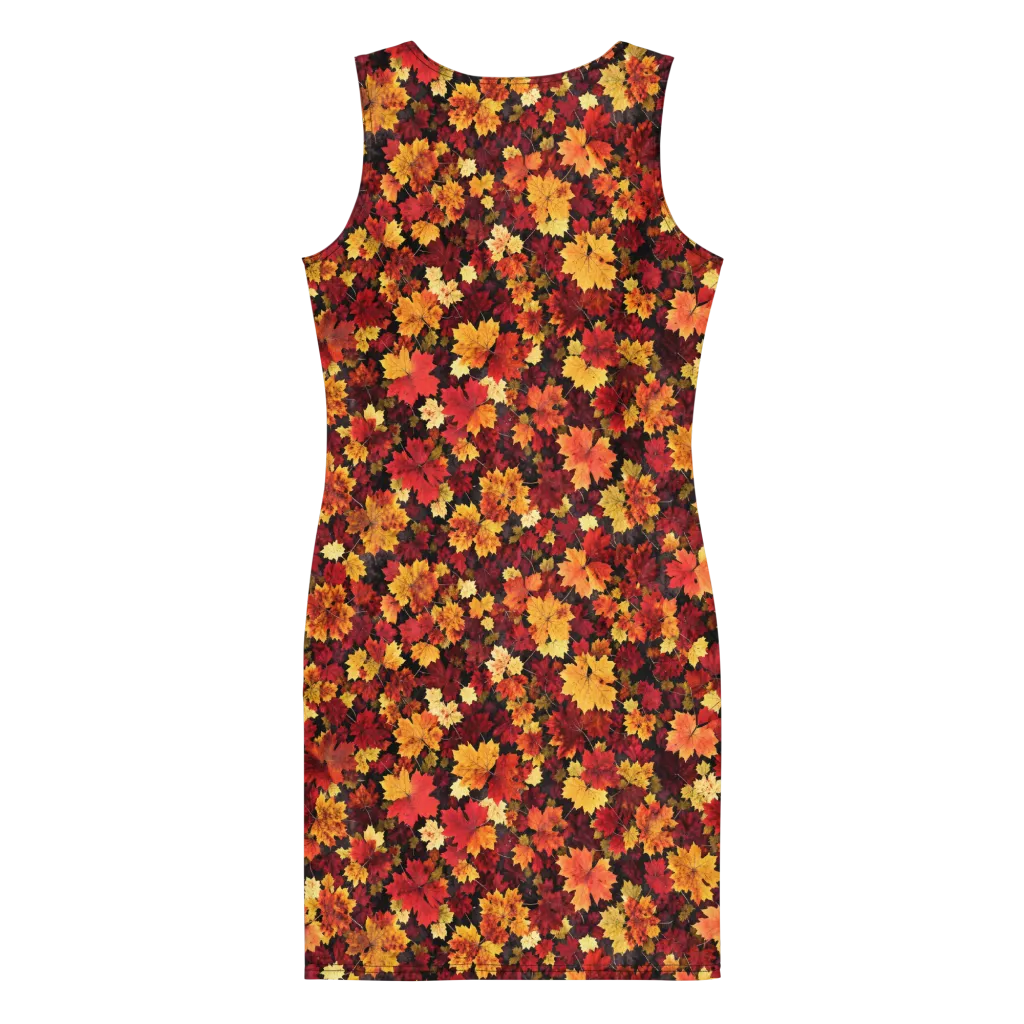 Falling Gold on Bodycon Dress — Back