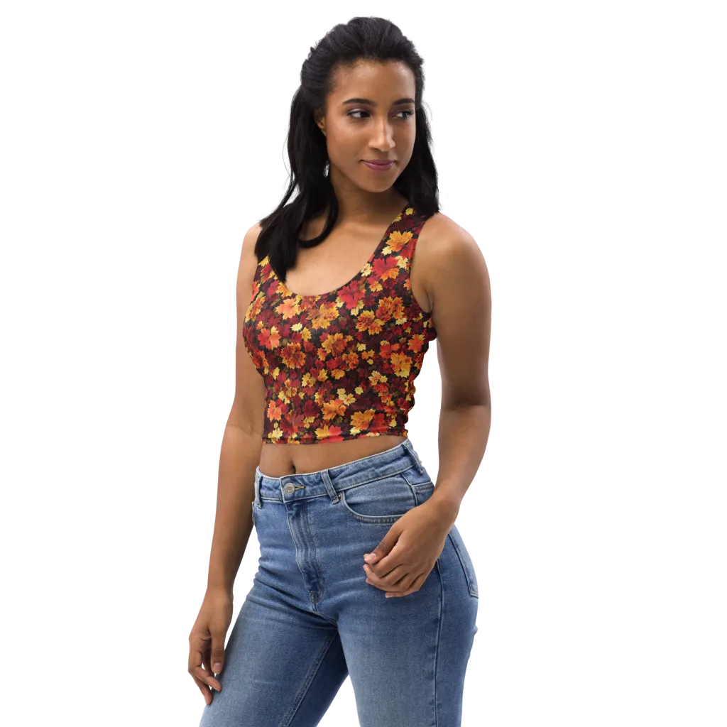 Falling Gold on Crop Top — Left Front