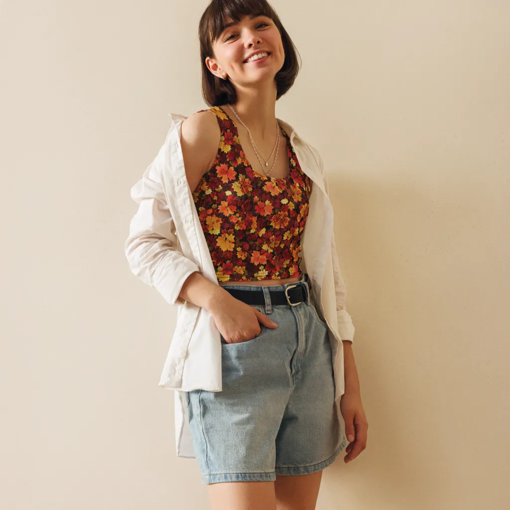 Falling Gold on Crop Top — Front