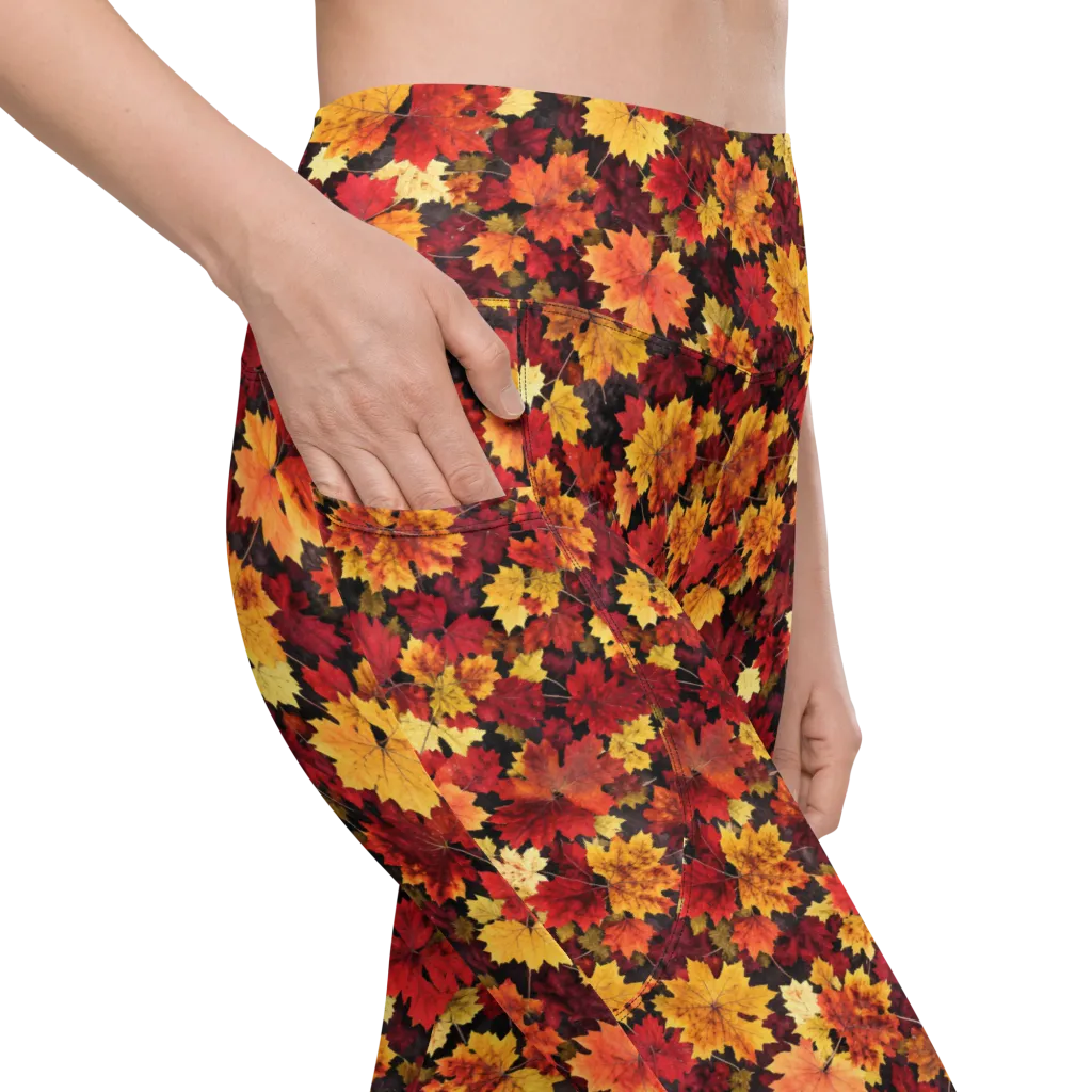 Falling Gold on Leggings with Pockets — Product details