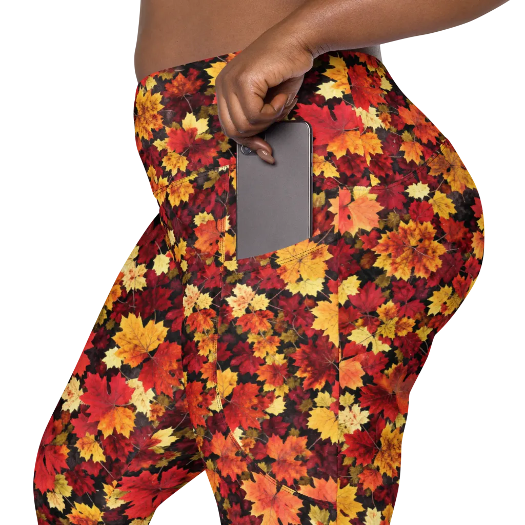 Falling Gold on Leggings with Pockets — Product details 2