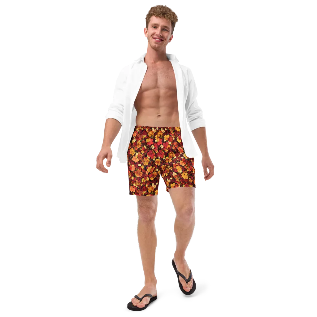 Falling Gold on Swim Trunks — Front