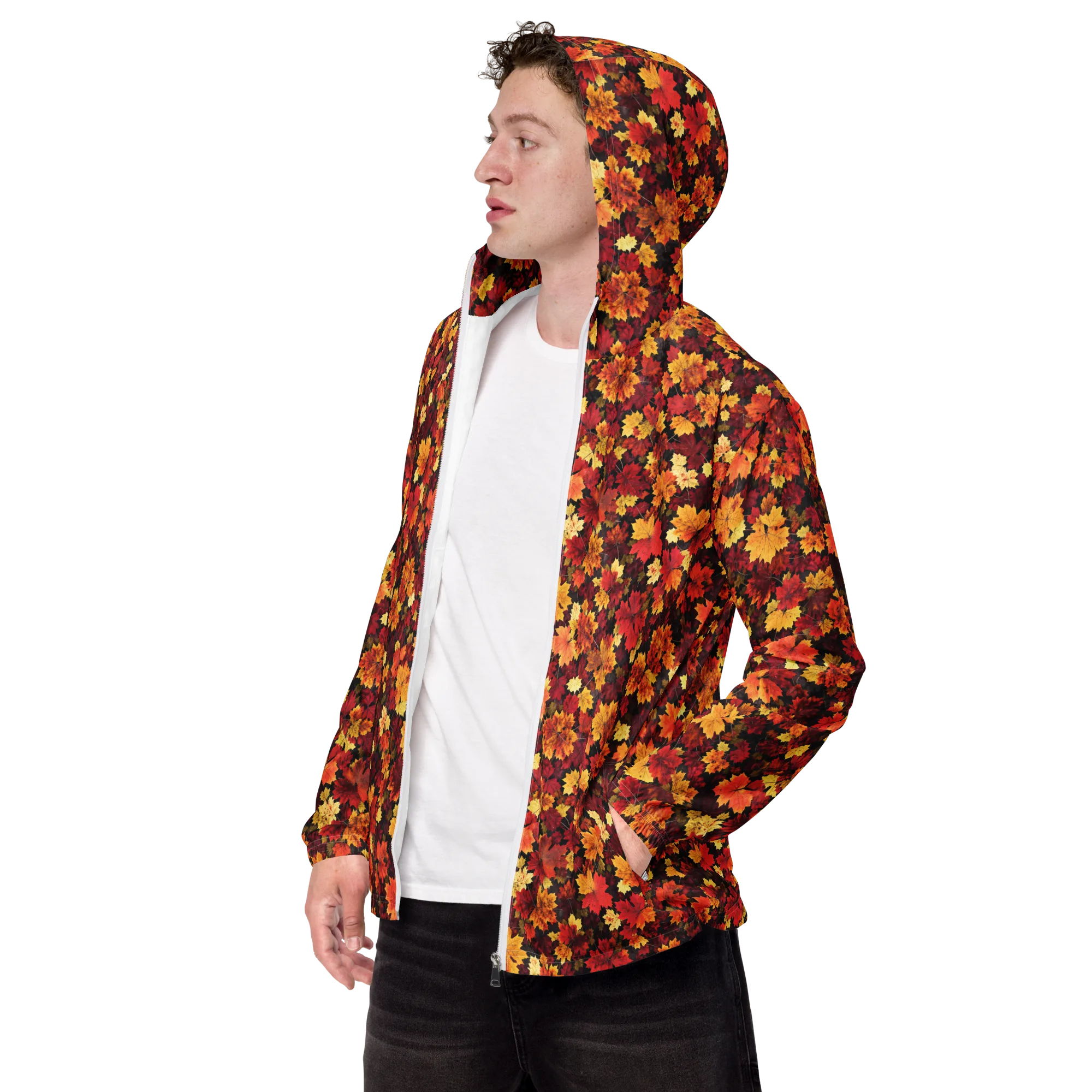 Falling Gold on Men's Windbreaker — Left Front