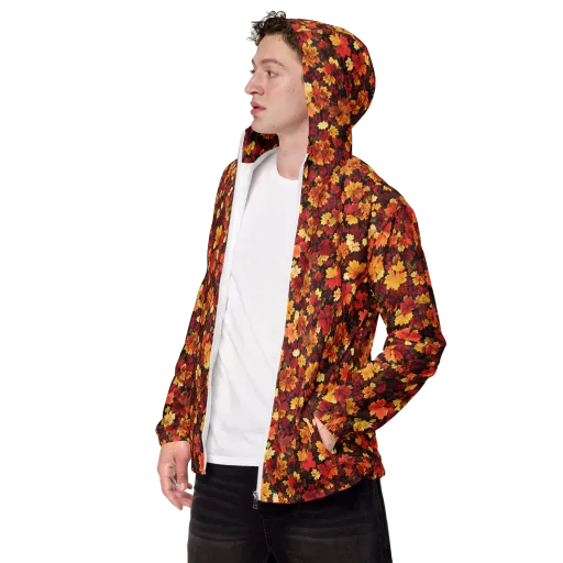 Falling Gold on a Men's Windbreaker