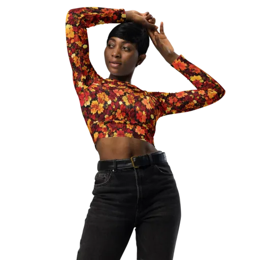 Falling Gold on a Long Sleeve Crop Top