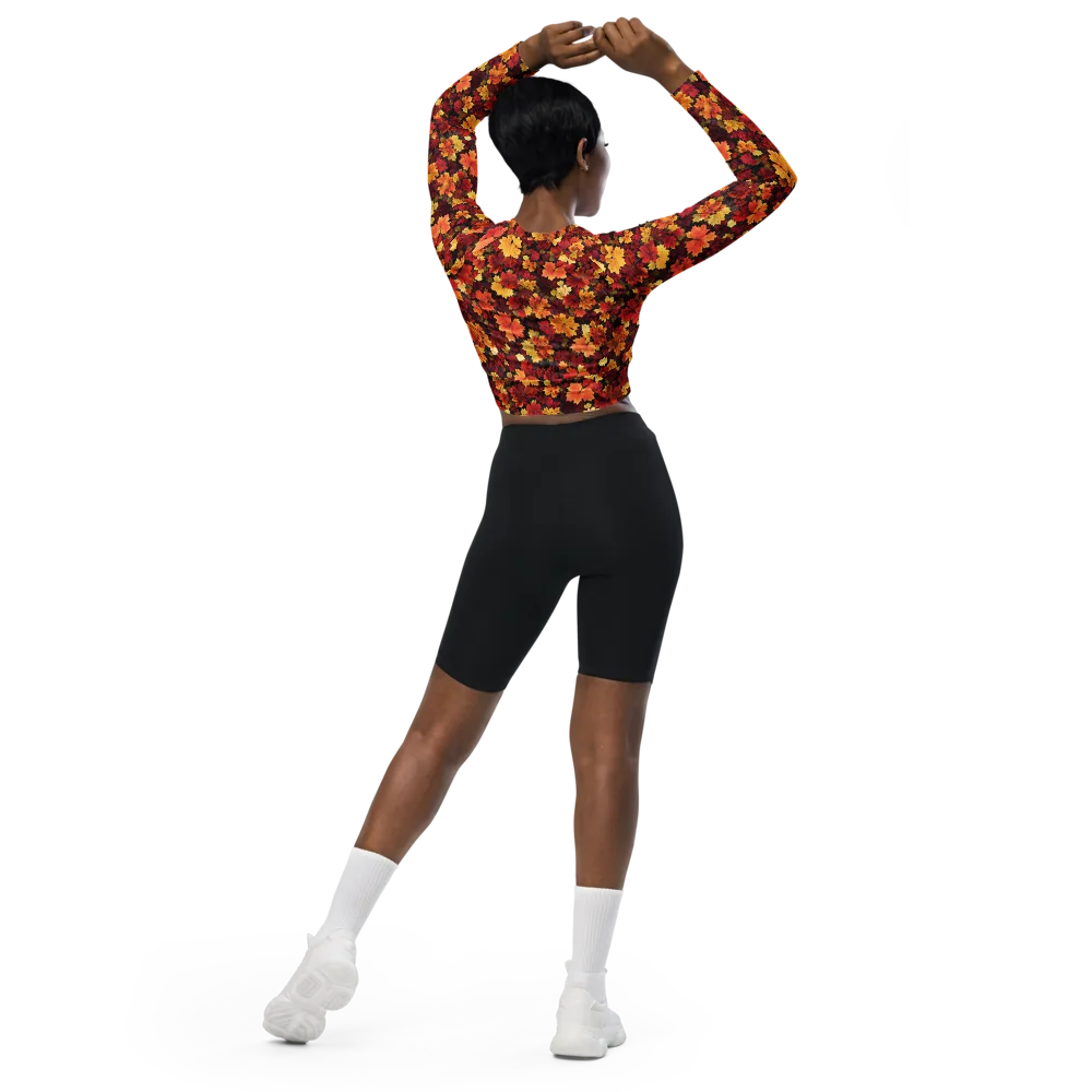 Falling Gold on Long Sleeve Crop Top — Back
