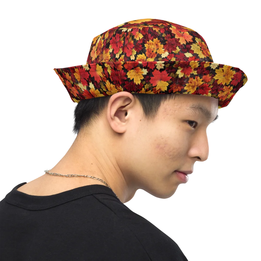 Falling Gold on Reversible Bucket Hat — Right Outside