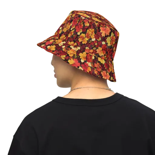 Falling Gold on a Reversible Bucket Hat