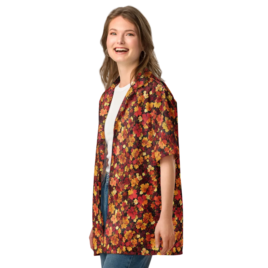Falling Gold on Button Shirt — Left Front