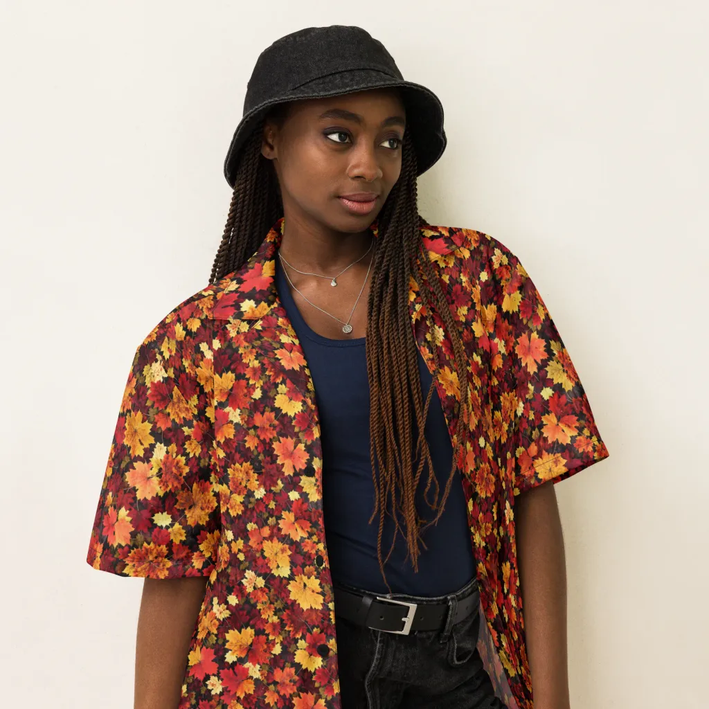 Falling Gold on Button Shirt — Right Front
