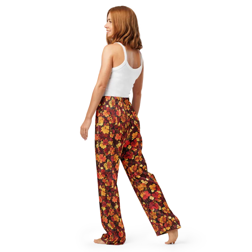 Falling Gold on Women's Pajama Pants — Back