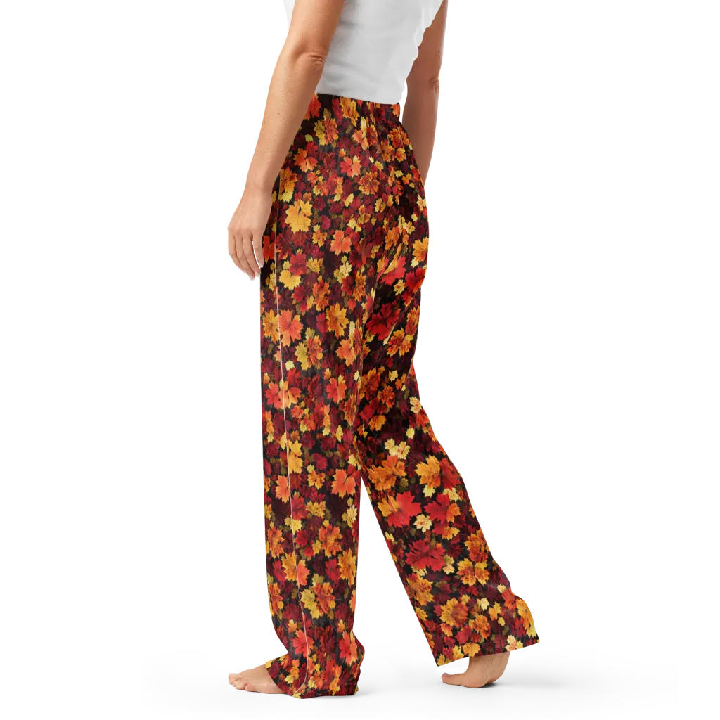 Falling Gold on Women's Pajama Pants — Left