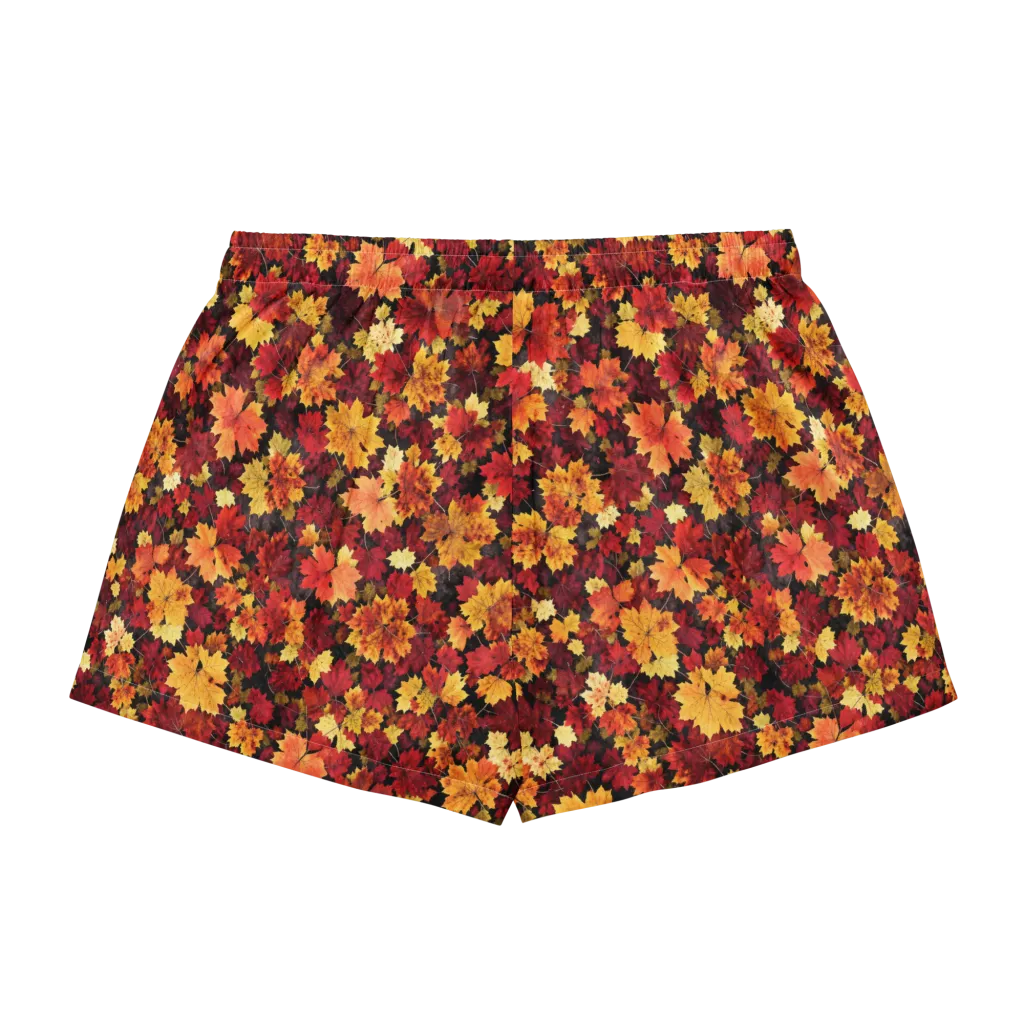 Falling Gold on Women's Pajama Shorts — Back