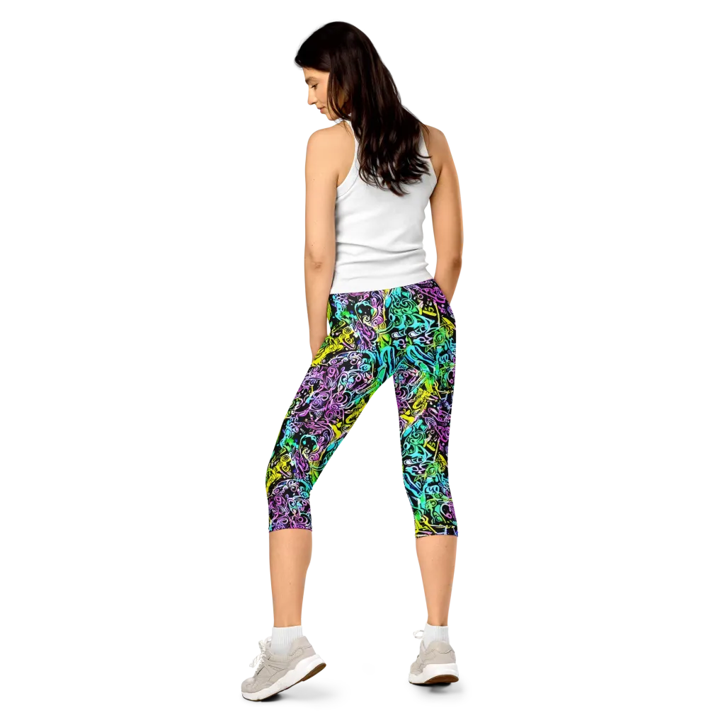 Psychic Graffiti on Capri Leggings — Back
