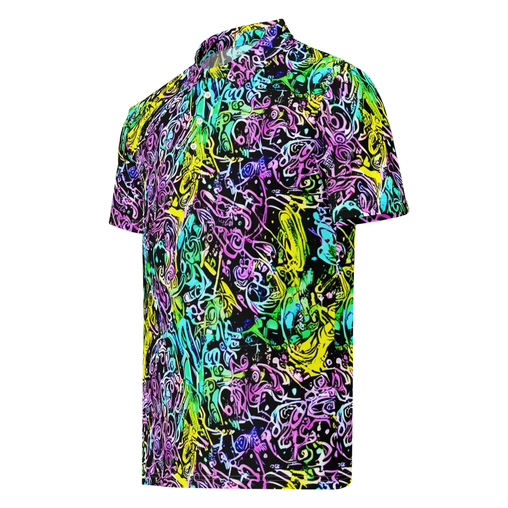 Psychic Graffiti on Men's Slim Fit Polo Shirt — Left Front
