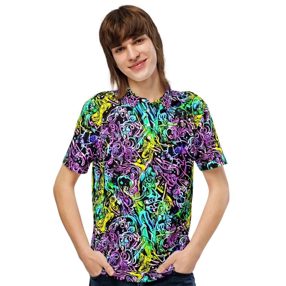 Psychic Graffiti on Men's Slim Fit Polo Shirt — Front