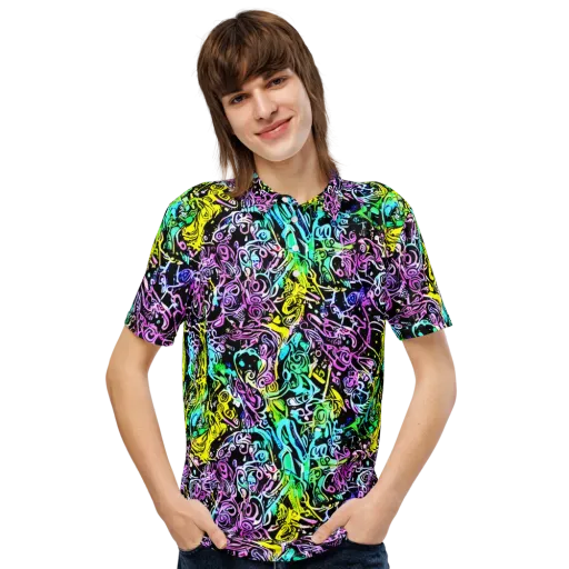 Psychic Graffiti on a Men's Slim Fit Polo Shirt