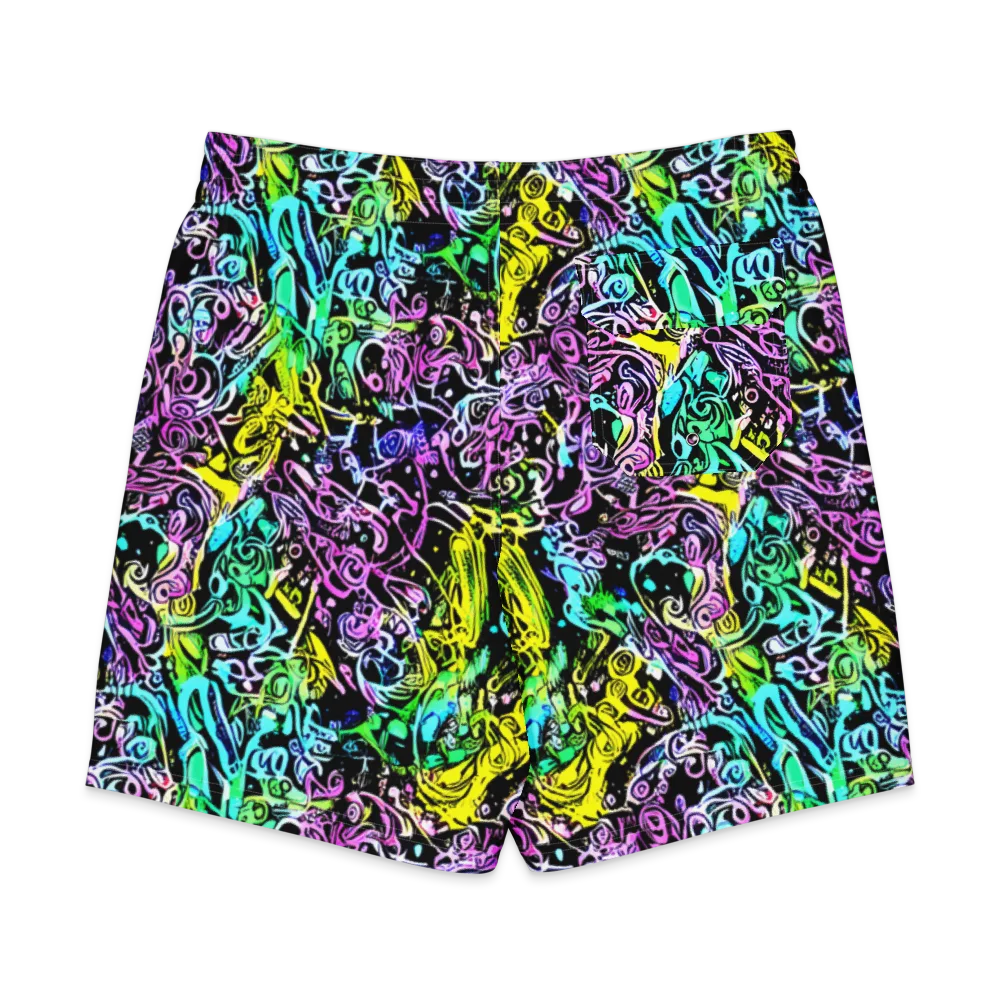 Psychic Graffiti on Men's Board Shorts — Back
