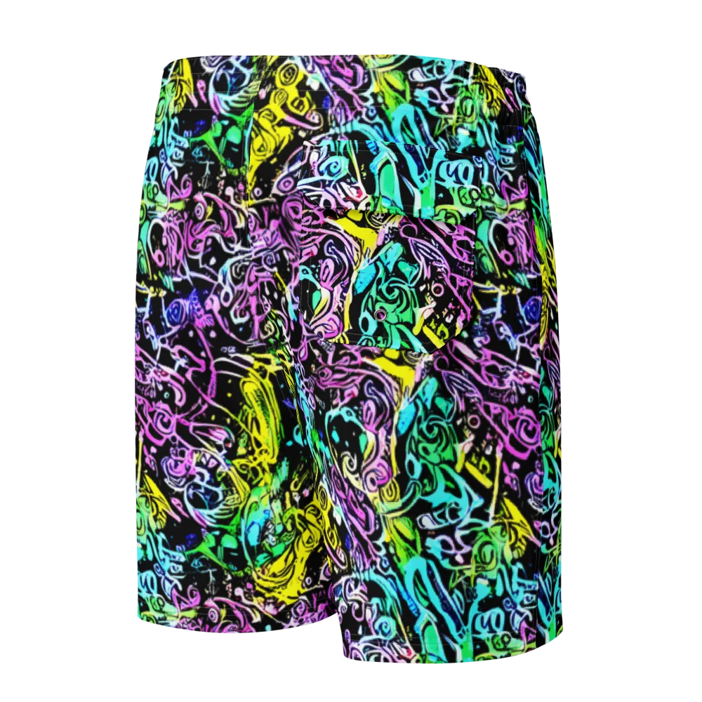 Psychic Graffiti on Men's Board Shorts — Back