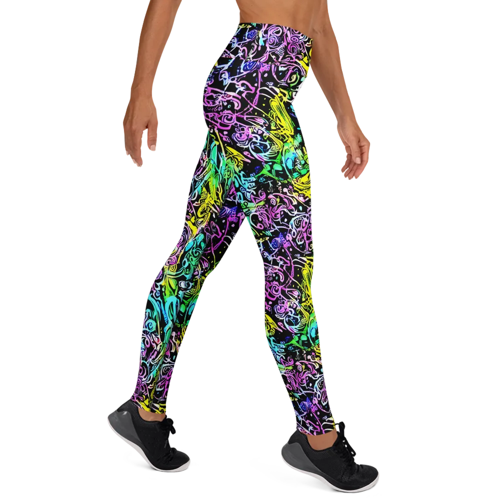 Psychic Graffiti on Yoga Leggings — Right