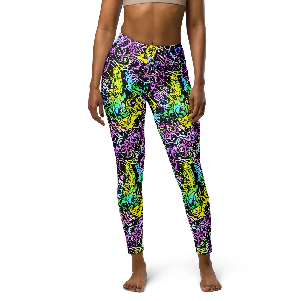 Psychic Graffiti on Yoga Leggings — Front