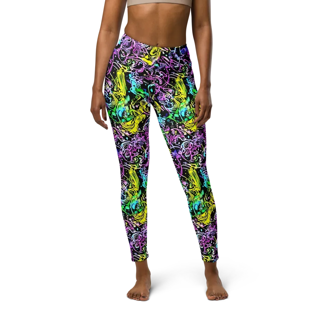 Psychic Graffiti on Yoga Leggings — Front