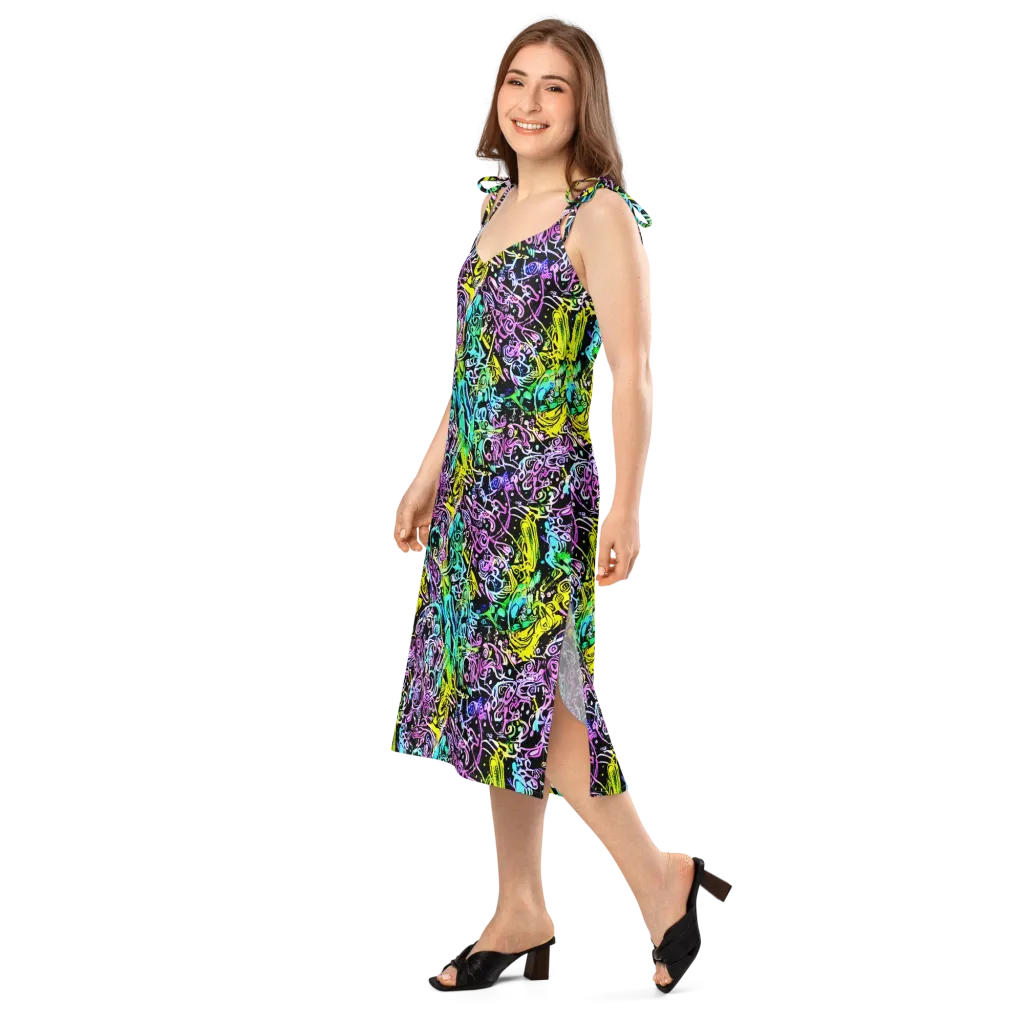 Psychic Graffiti on Slip Dress — Left Front
