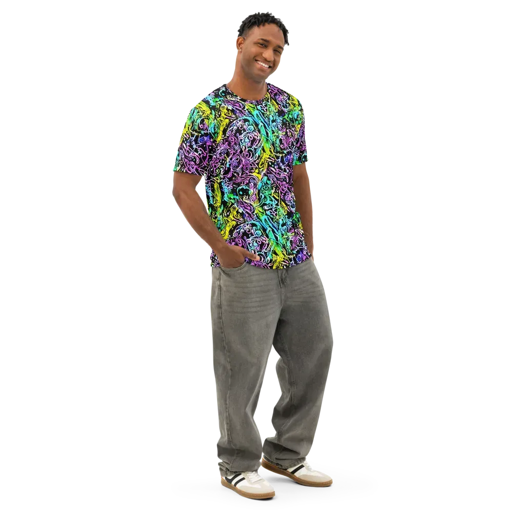 Psychic Graffiti on Men's Cotton Crew Neck T-Shirt — Right Front