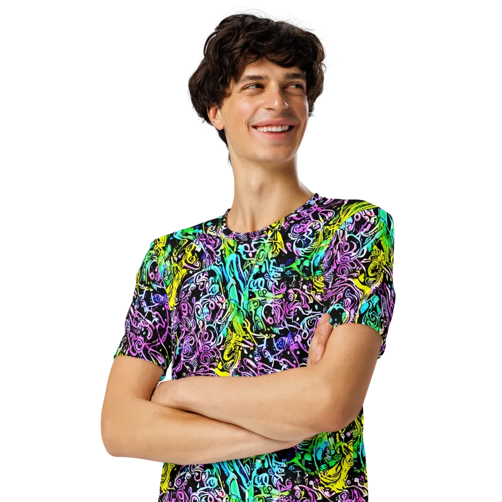 Psychic Graffiti on Men's Crew Neck T-Shirt — Left Front