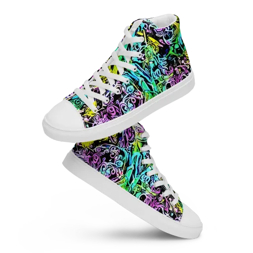 Psychic Graffiti on a Men's High Top Canvas Shoes