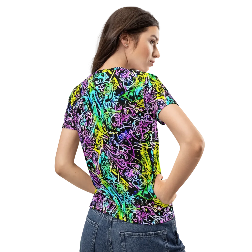 Psychic Graffiti on Women's Crew Neck T-Shirt — Back