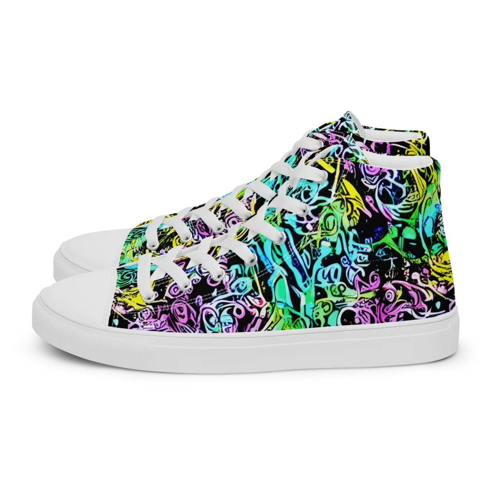 Psychic Graffiti on Women's High Top Canvas Shoes — Left