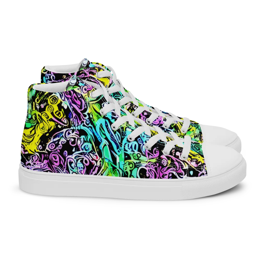 Psychic Graffiti on Women's High Top Canvas Shoes — Right