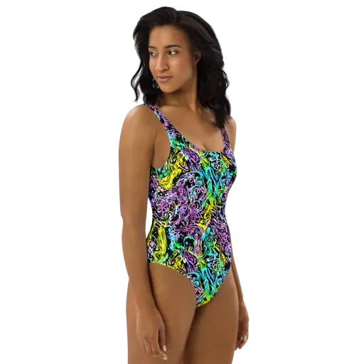 Psychic Graffiti on a One-Piece Swimsuit