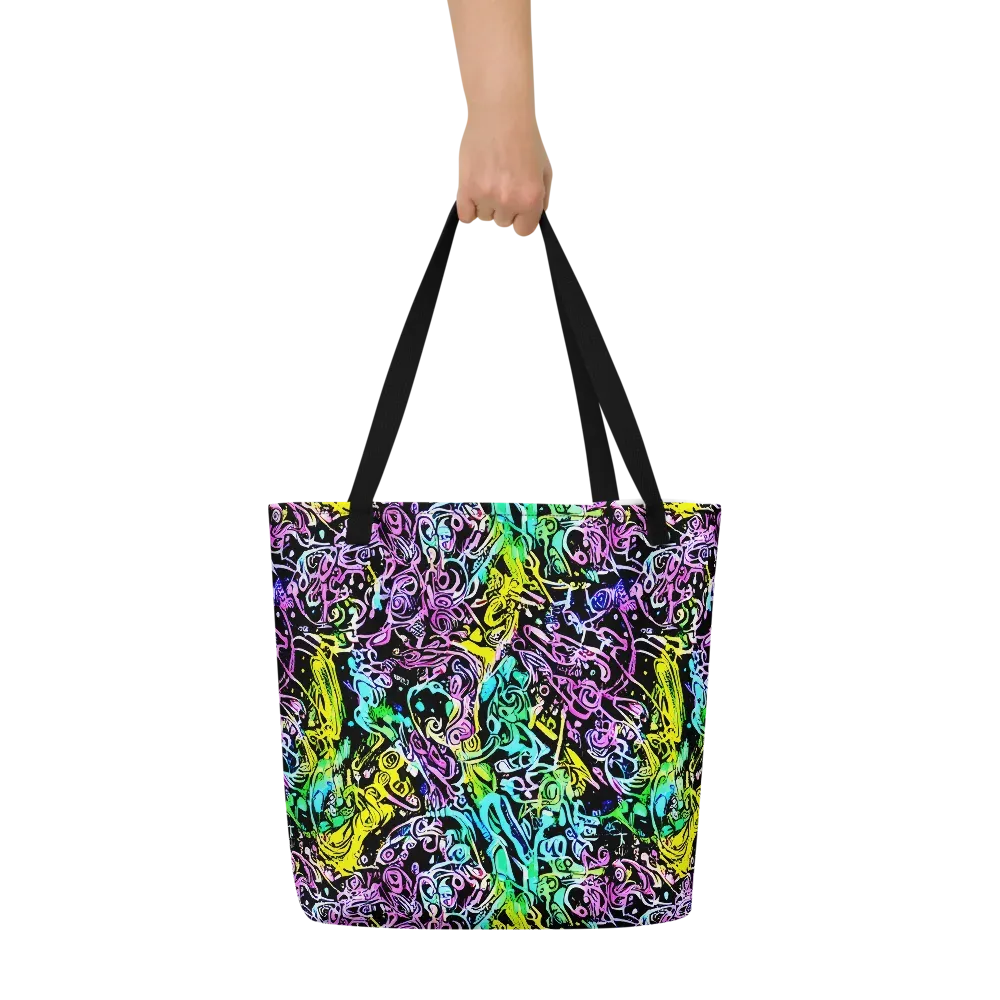 Psychic Graffiti on Large Tote Bag W/ Pocket — Front