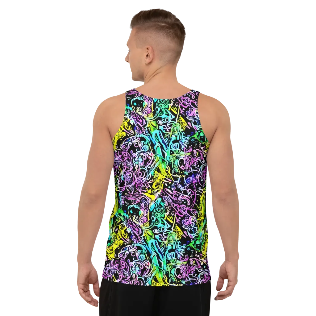 Psychic Graffiti on Men's Tank Top — Back