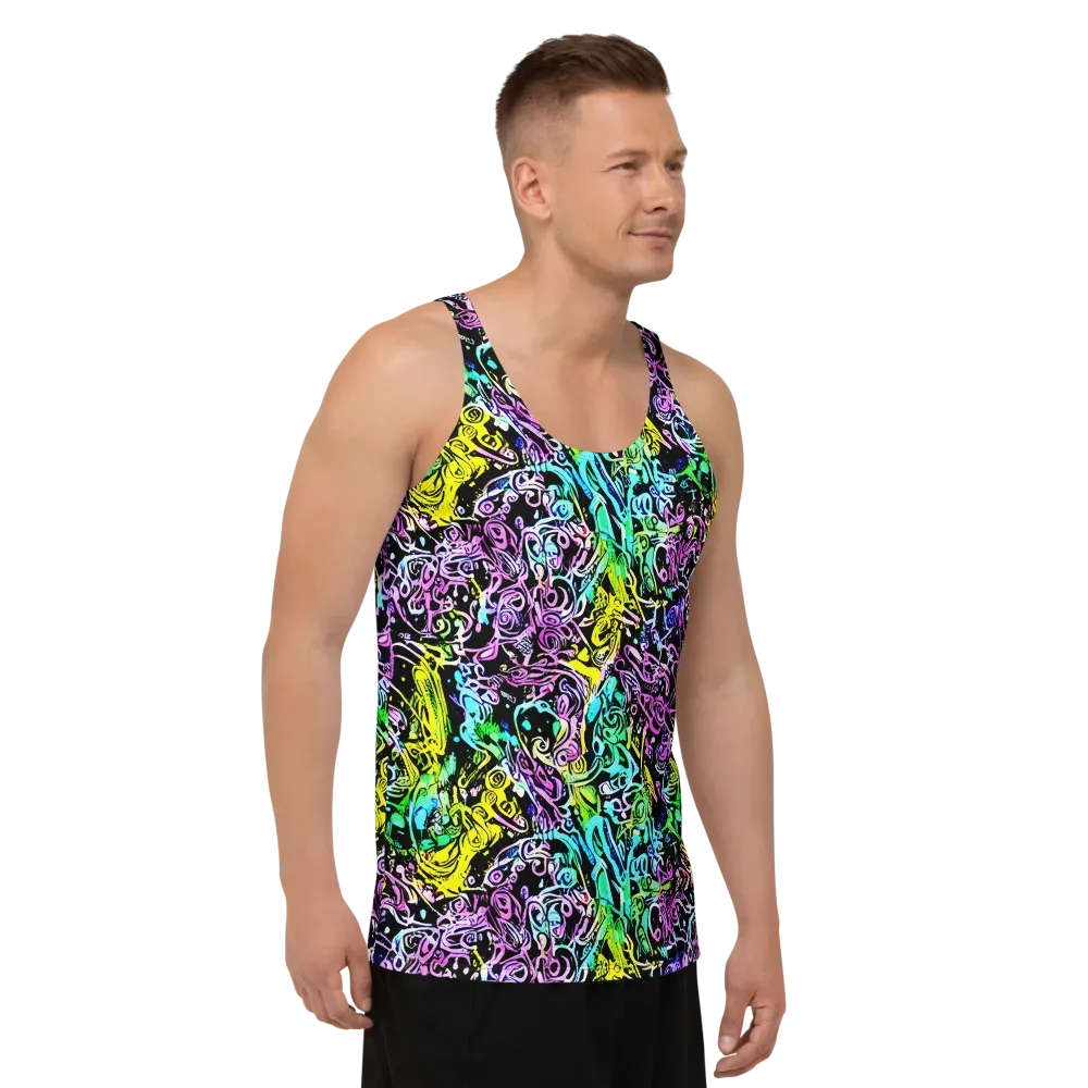 Psychic Graffiti on Men's Tank Top — Right Front