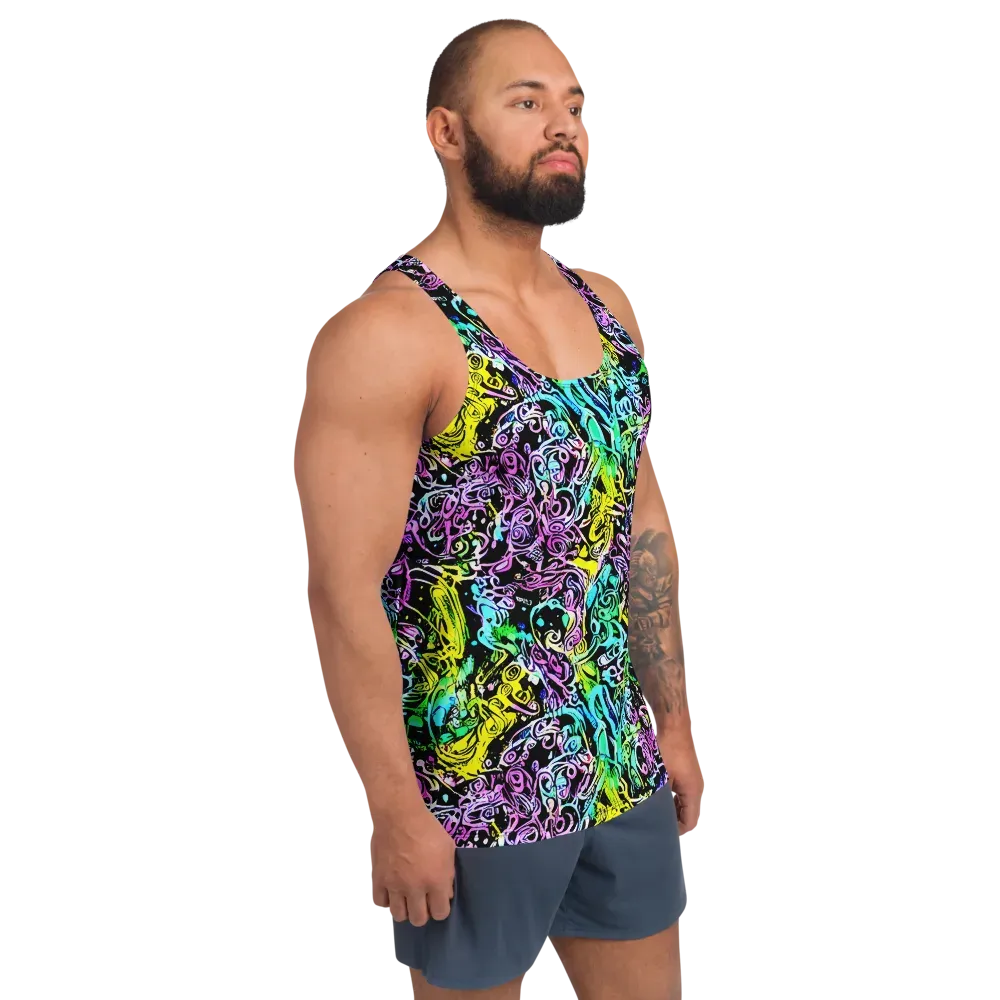 Psychic Graffiti on Men's Tank Top — Right Front