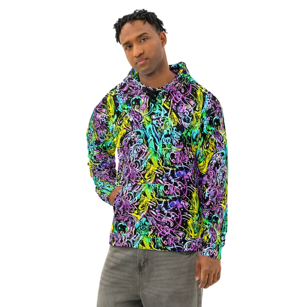 Psychic Graffiti on Cotton Hoodie — Left Front