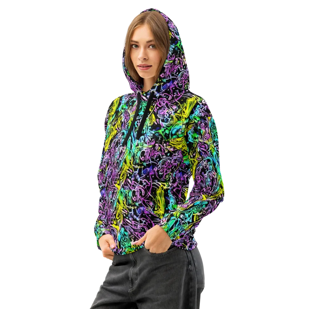 Psychic Graffiti on Cotton Hoodie — Left Front
