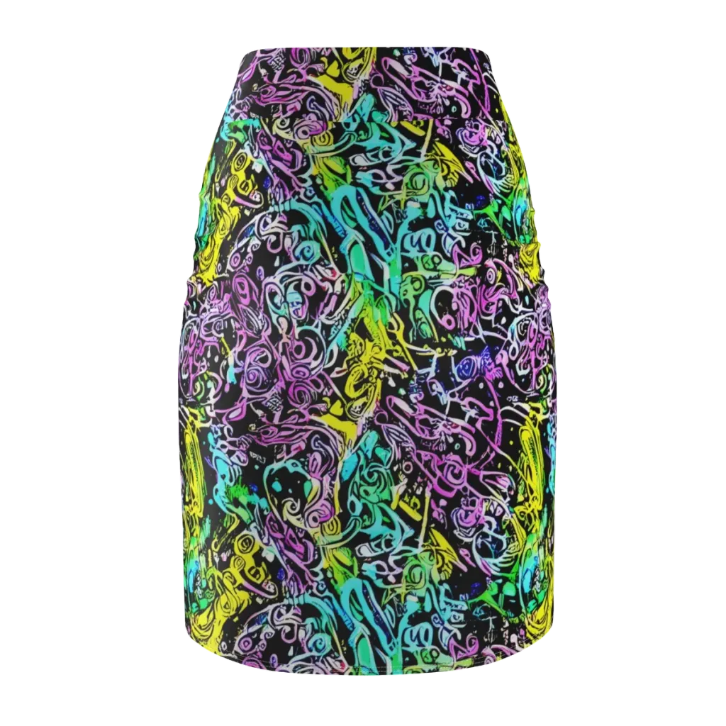 Psychic Graffiti on Pencil Skirt — Back