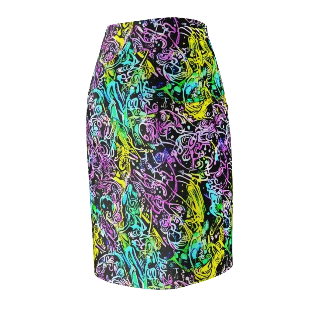 Psychic Graffiti on Pencil Skirt — Back Side