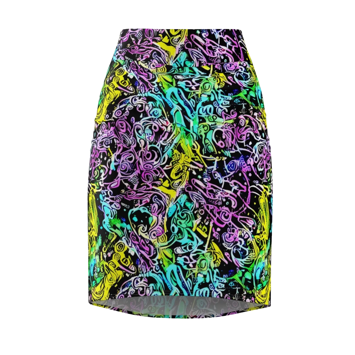 Psychic Graffiti on Pencil Skirt — Front